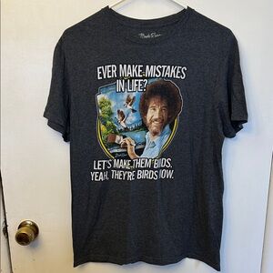 Bob Ross T-shirt Grey Medium